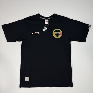 AAPE by A Bathing Ape Black Print Spellout Tee Size S NWT Cotton
